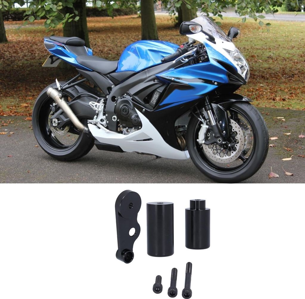 3PCS Frame Slider Motorrad Modifikation Passend für Suzuki GSXR 600 750 2006-2009Schwarz