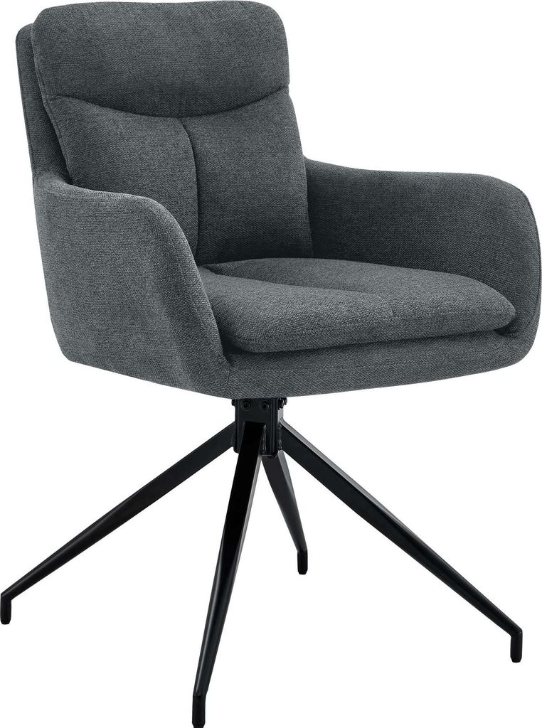 Esszimmerstuhl DUTOR - Stoff Dunkelgrau 57x62x83 cm | Essstühle Esszimmerstühle Küchenstühle Wohnzimmerstühle