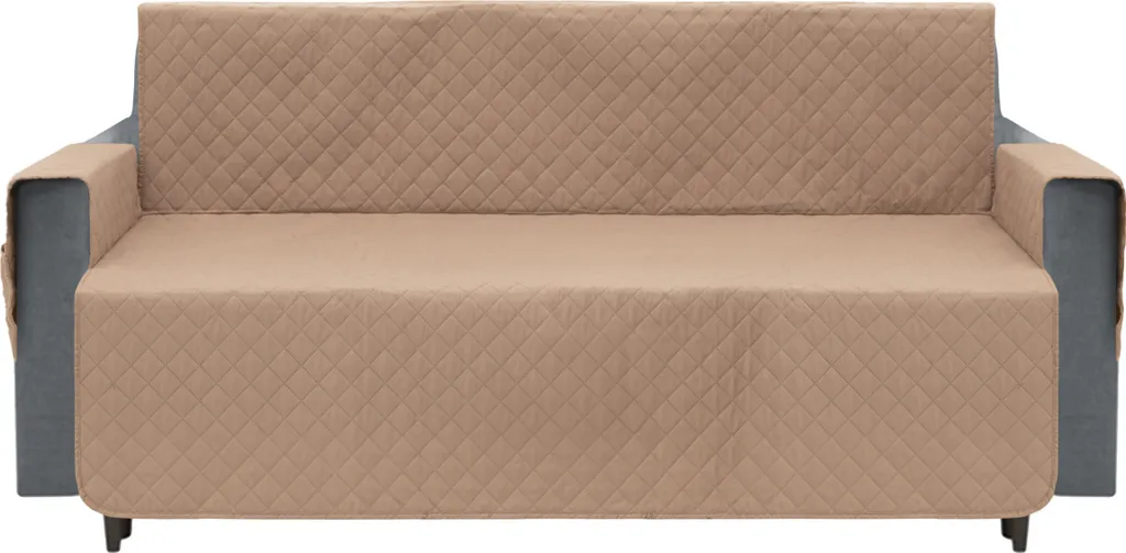 Protection de canapé matelassée beige 205x150 cm avec poche latérale