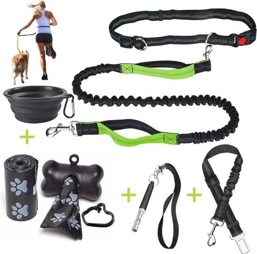 Harnais Canicross pour Course à Pied avec Chien et Ceinture Ajustable