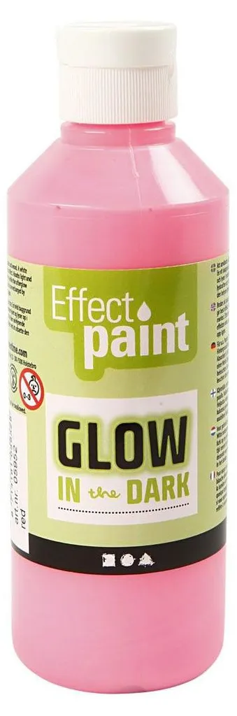 Peinture phosphorescente rouge clair 250ml luminescente haute densité