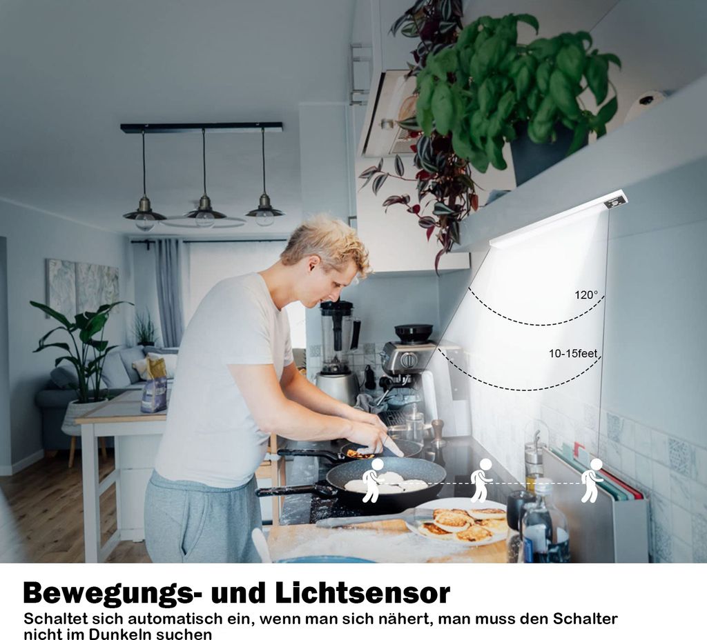 40cm LED Unterbauleuchte 3 Lichtfarbe Aufladbar Lichtleiste Produktbild 7