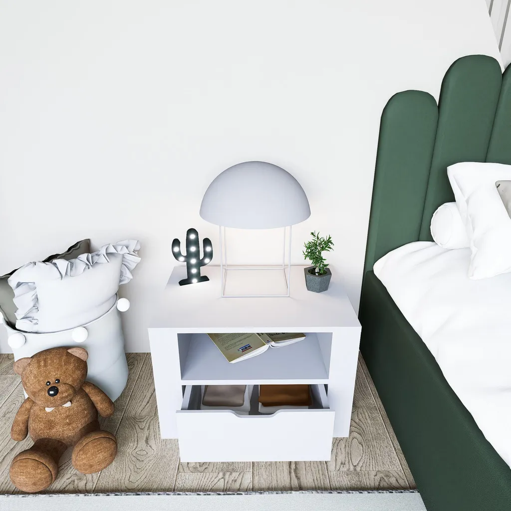 Table de chevet gain de place pour optimiser le rangement de nuit