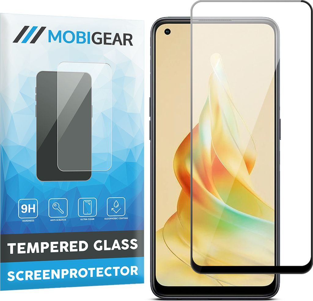 Mobigear Premium OPPO Reno 8T 4G Panzerglas Gehärtetes Glas Displayschutz - Hüllenfreundlich - Schwarz