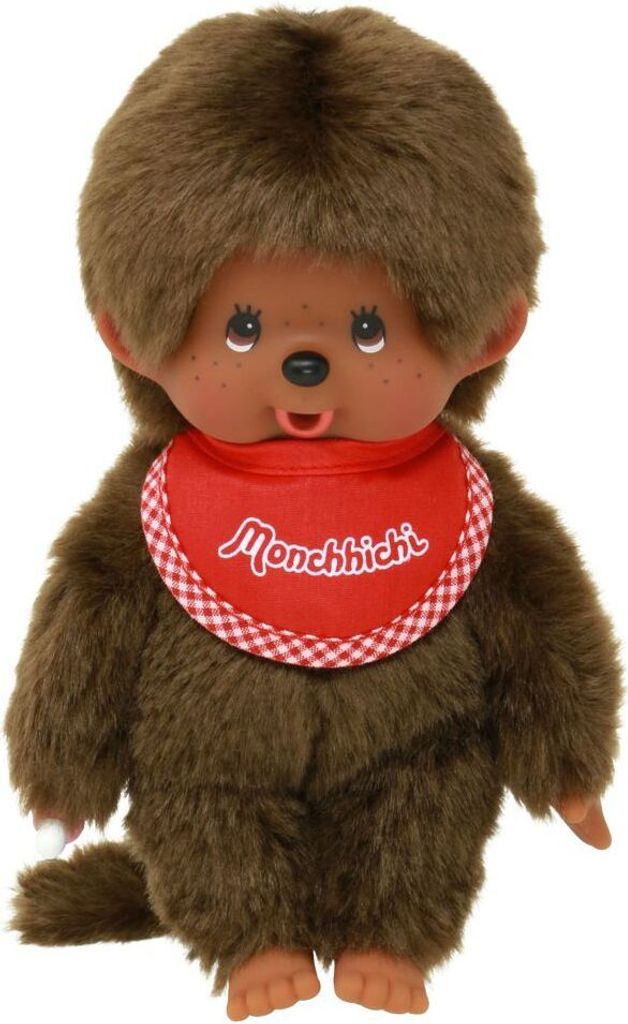 Monchhichi Chlapec hnedý s náprsenkou červený (20cm) Obrázok produktu 