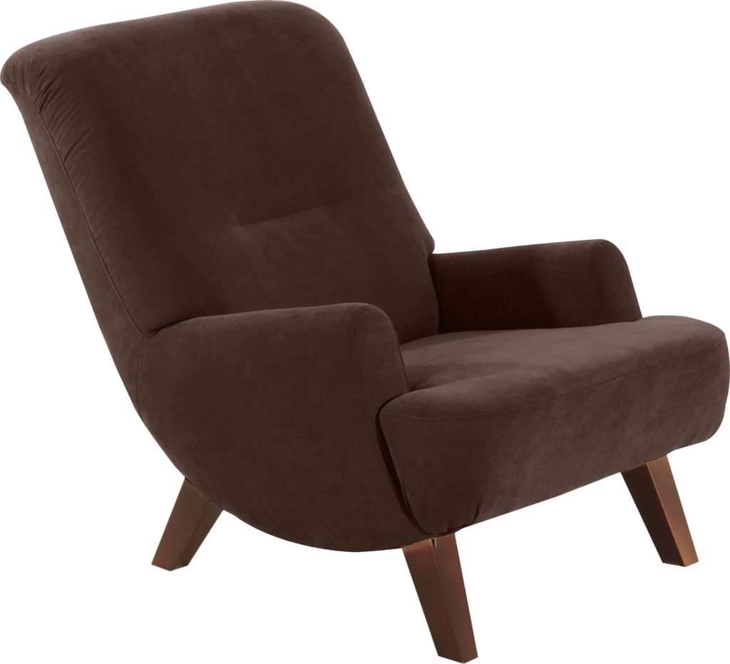 Max Winzer Sessel Brandford - Velourstoff braun - Maße: 71 x 101 x 80 cm