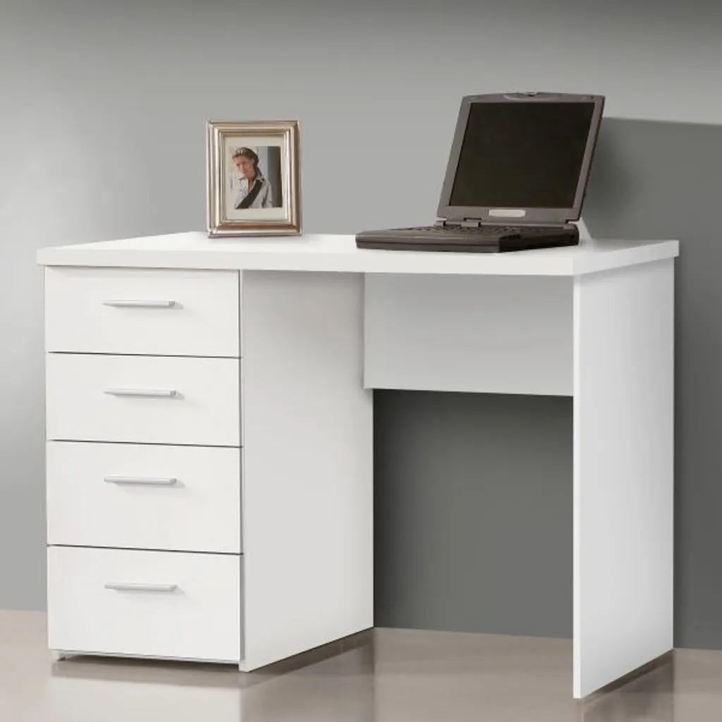 Bureau MONTPELLIER 110 cm Blanc : Gagnez de la Place avec Style