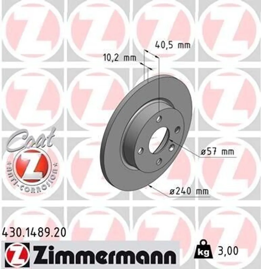 Disque de frein Zimmermann 430.1489.20 : stop aux bruits et vibrations