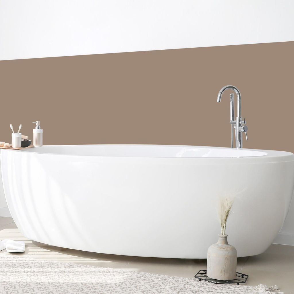 Wandverkleidung Bad mit Motiv selbstklebend - 0.35 mm Wandpaneel matt wasserfest Design beige Unifarben Badrückwand fugenlos 400x70 cm
