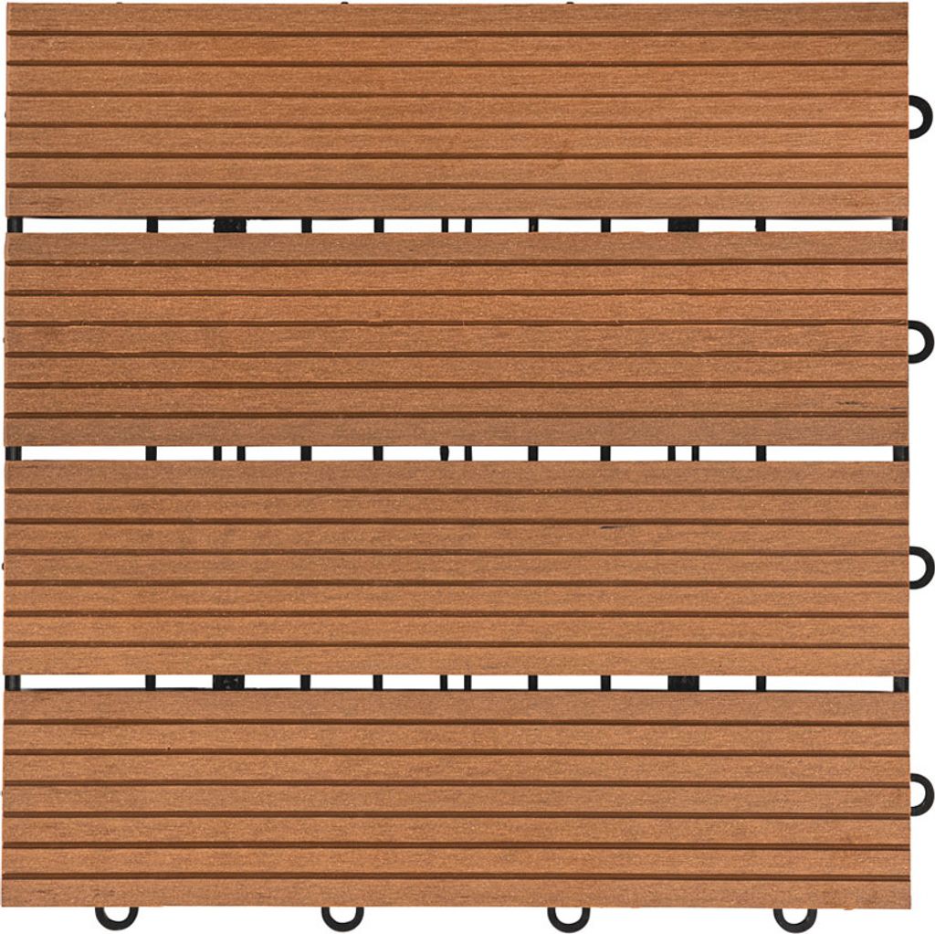 HOME DELUXE - WPC Klickfliese BAVARO - Hellbraun - 9 m² - 11 Fliesen á 30 x 30 cm I Klickfliese Terrassenfliese Balkonfliese
