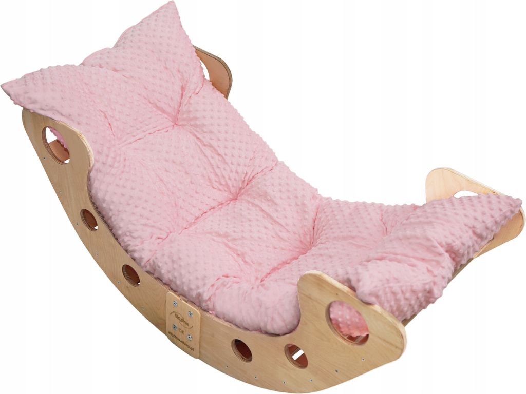 Skyline Holz Kletterbogen Klettergerüste Kletterdreieck Baby Kletterwippe Holzbogen für Kinder Montessori Lack Klappbar, mod.B, 85x42x36cm, Rose