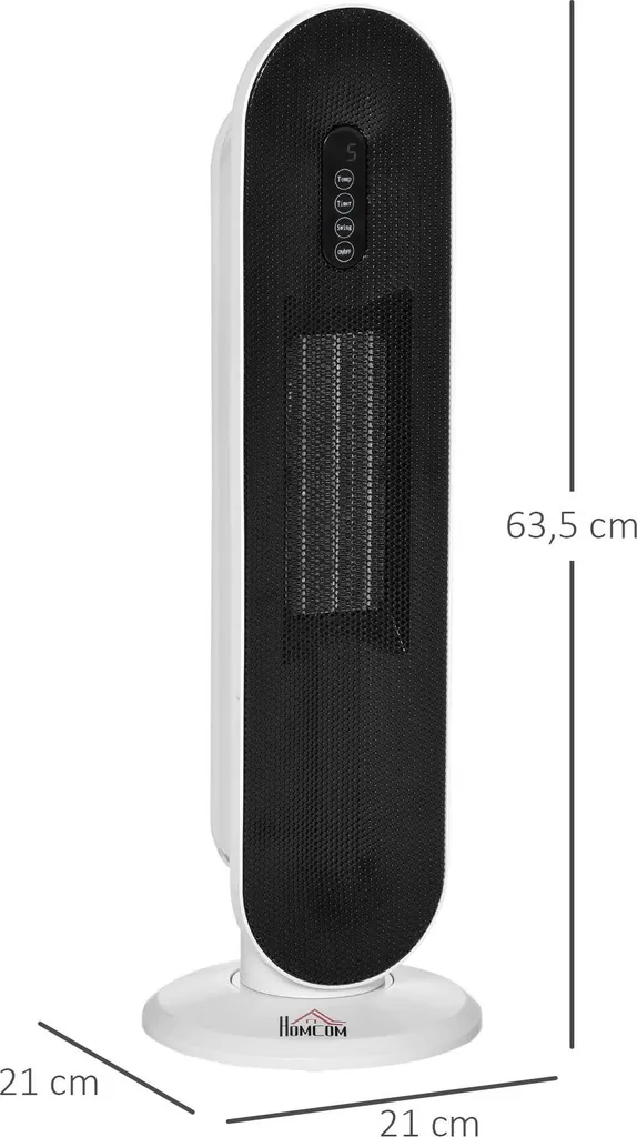 Radiateur céramique tour 2000W avec minuterie 24h et télécommande LCD