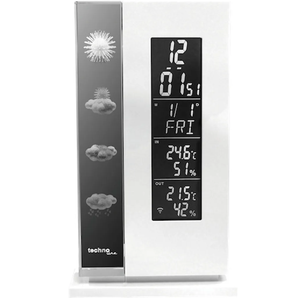 Station météo avec écran LED de couleur et affichage digital WS 6600