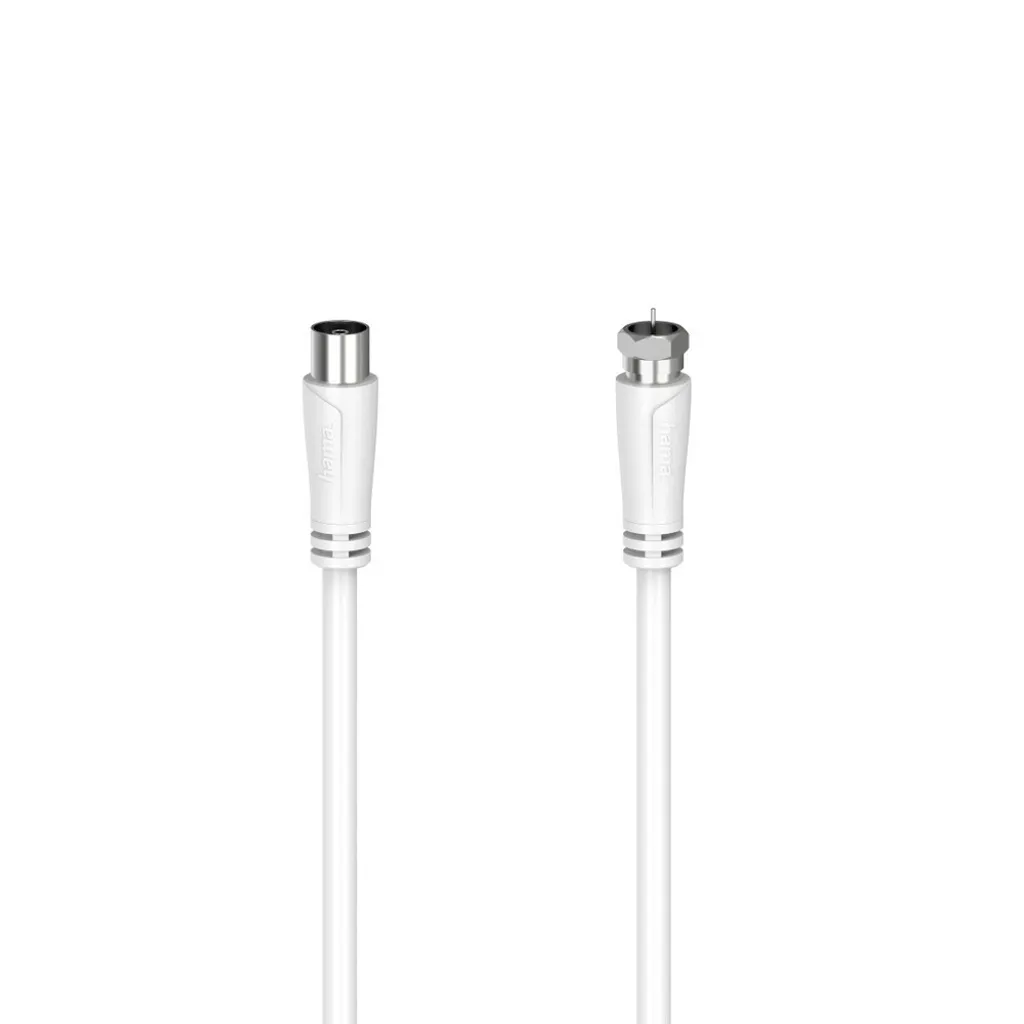 Cavo Antenna Bianco HAMA 1,5m - Migliora la TV in 1 Minuto