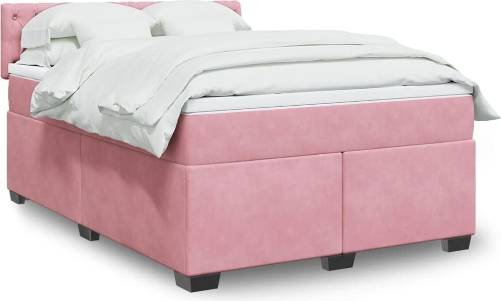 Maison Exclusive - Boxspringbett mit Matratze Rosa 140x190 cm Samt