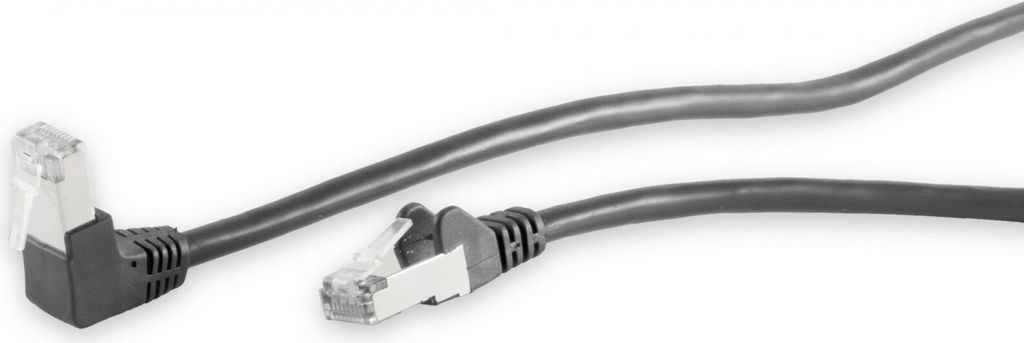S/CONN maximum connectivity Netzwerkkabel-Patchkabel, cat 6, S/FTP, PIMF, Winkel-gerade, schwarz, 5,0m (08-64055)