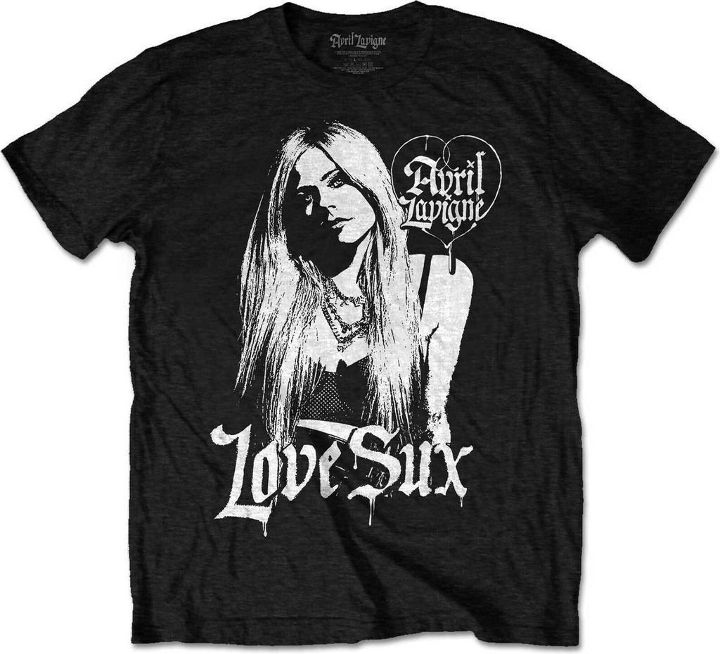 Avril Lavigne - "Love Sux" T-Shirt für Herren/Damen Uni RO4874 (M) (Schwarz)
