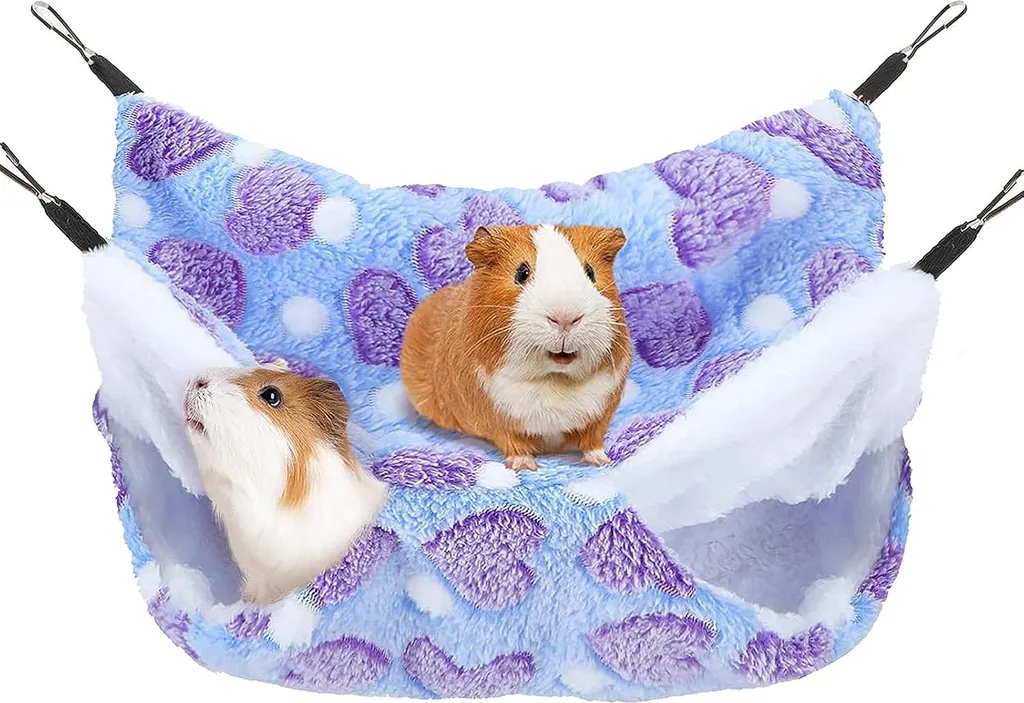 Lit Hamac pour Lapin et Hamster - Accessoire de Cage à Double Niveau