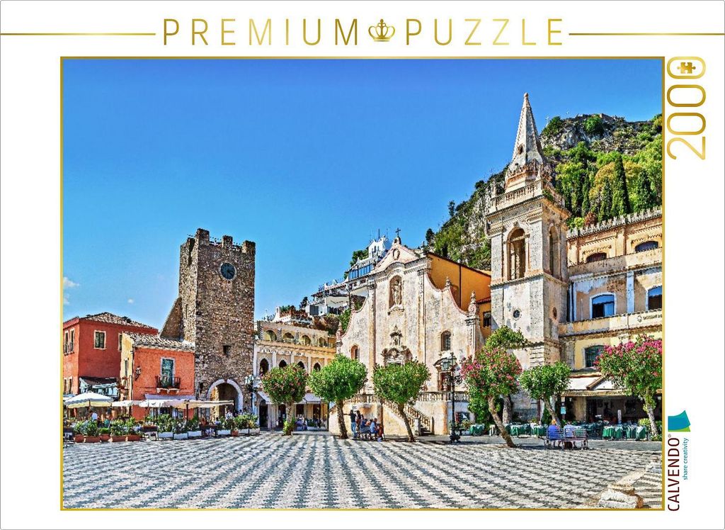 CALVENDO Puzzle Taormina in Sizilien | 2000 Teile Lege-Größe 90x67cm Foto-Puzzle für glückliche Stunden