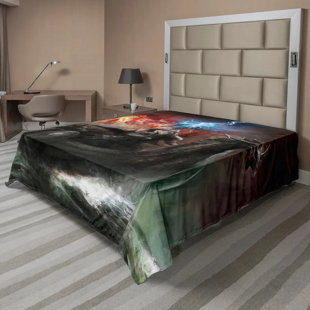 Drap de lit doux et confortable imprimé Viking Dorn Shiff 244 x 205 cm