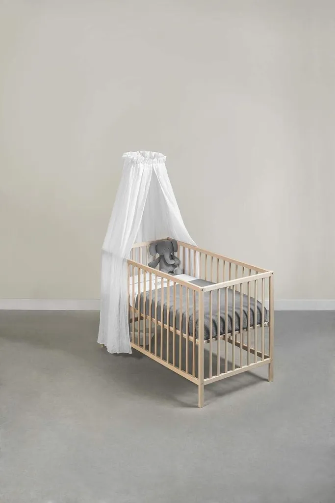 Jollein Sluier Vintage 155 cm Blanc - Ciel de Lit Bébé Voile Rétro