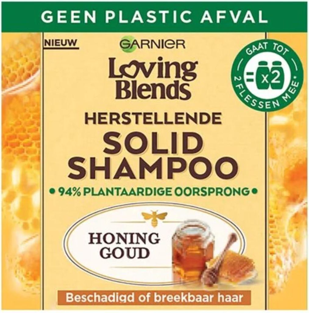 Garnier – Loving Blends – Festes Shampoo – Honiggold – Geschädigtes oder brüchiges Haar – 1 Flasche Shampoo - 1 Stück