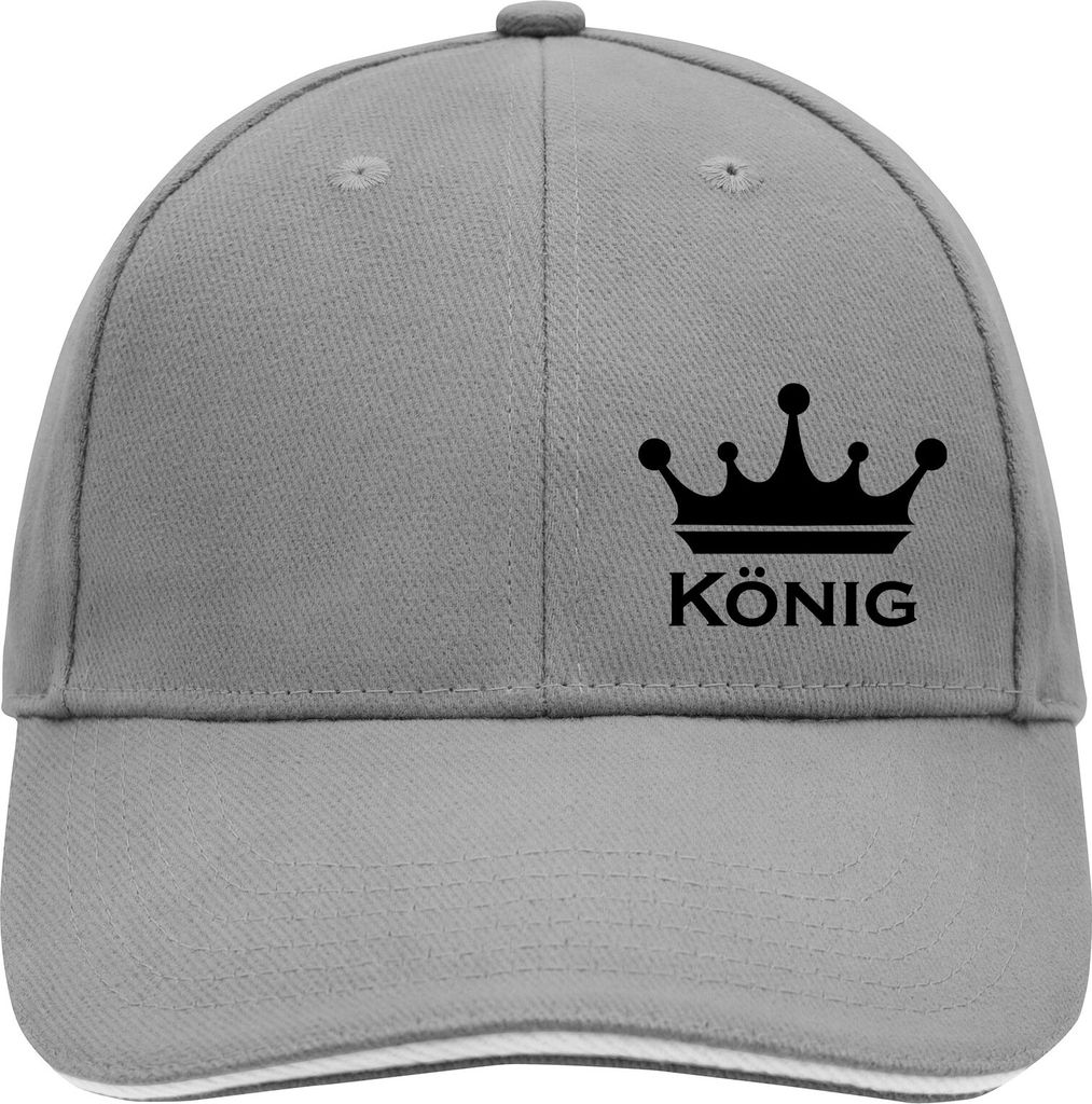 Huuraa Cappy Mütze König Schützenkönig Dark Grey/White Baumwolle 6-Panel Kappe Geschenkidee