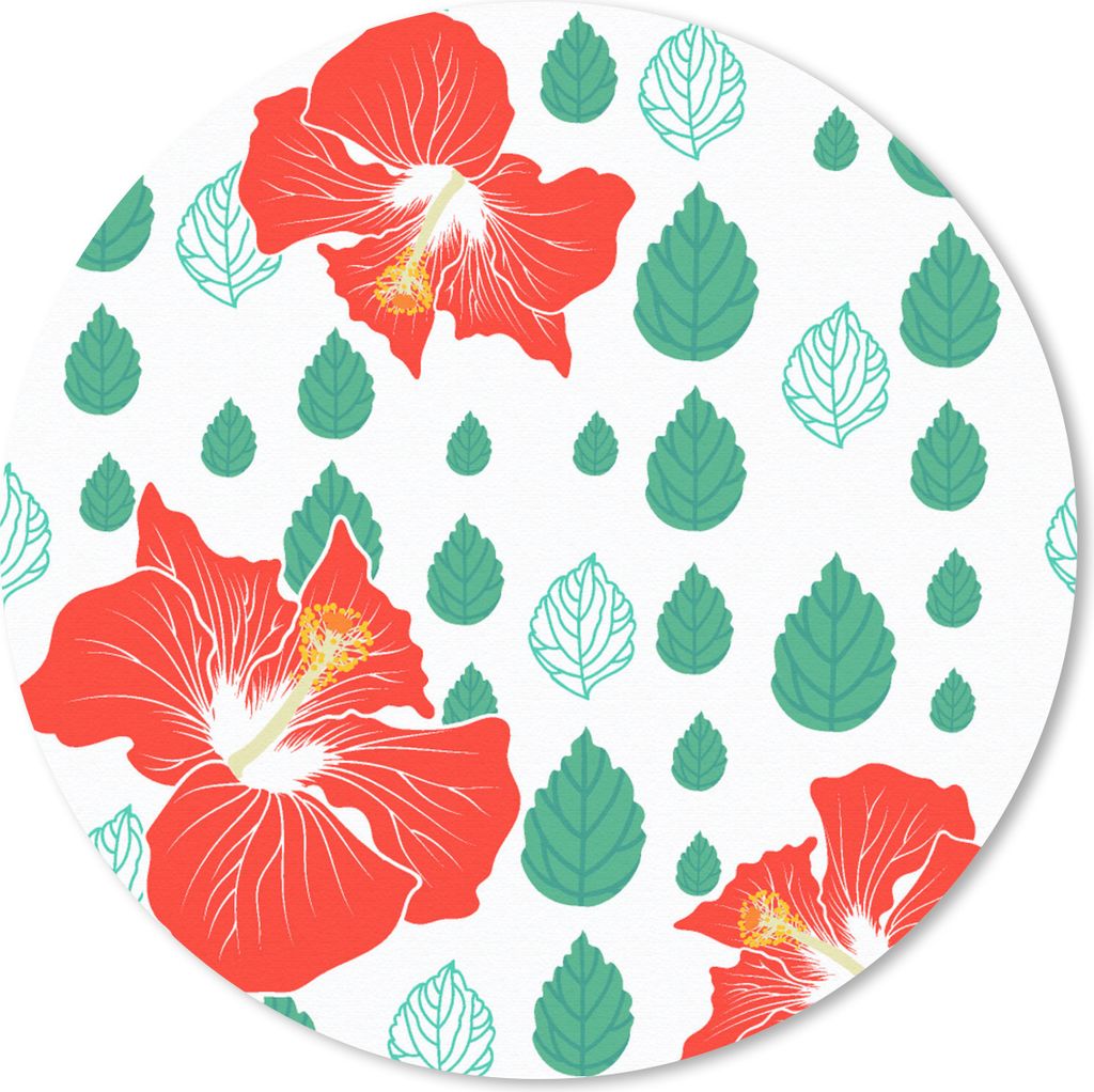 MuchoWow Mauspad Mousepad Hibiskus - Muster - Hawaii - Blume 20x20 cm - Mousepads - Maus Mat - Pad - Mausunterlage - Schreibtischmatte