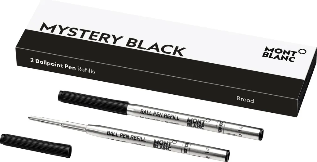 Montblanc 116191 Recharge stylo à bille B Mystery Black x2 mines