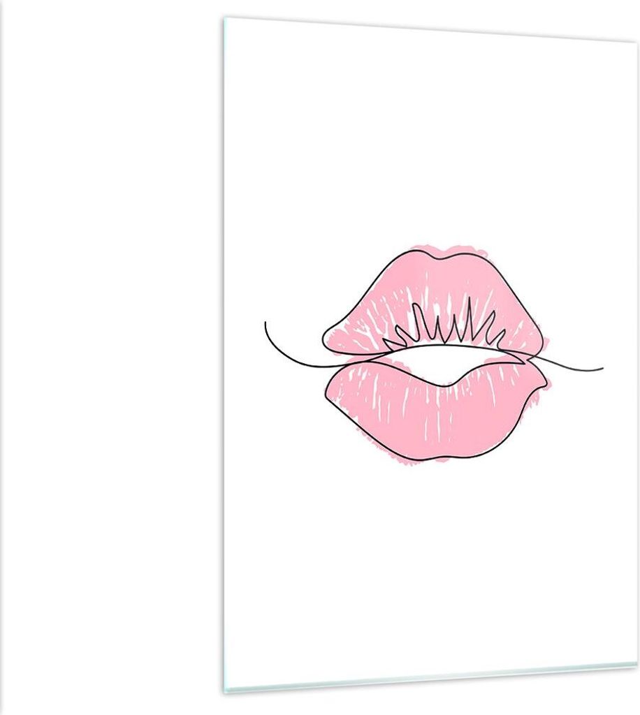 Bilder auf glas - Einteilig - Mund Bild Modern - 80x120cm - Glasbilder - Wandbilder - Bilder - zum Aufhängen bereit - Wanddekoration aus Glas - Gl...