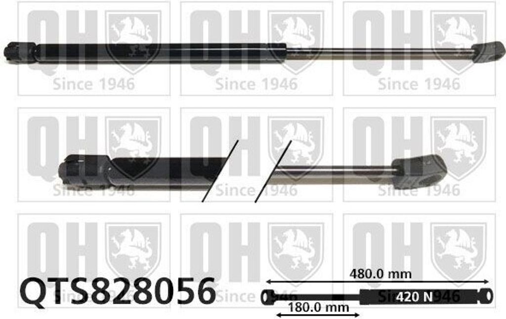 QUINTON HAZELL QTS828056 Gasfeder Heckklappendämpfer für LANCIA YPSILON (843) 480mm