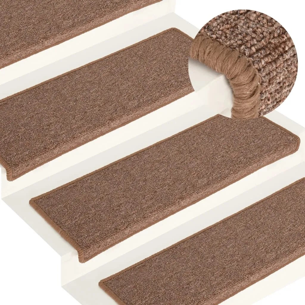 Tapis d'escalier anti-glisse pour éviter les chutes lot de 15 brun