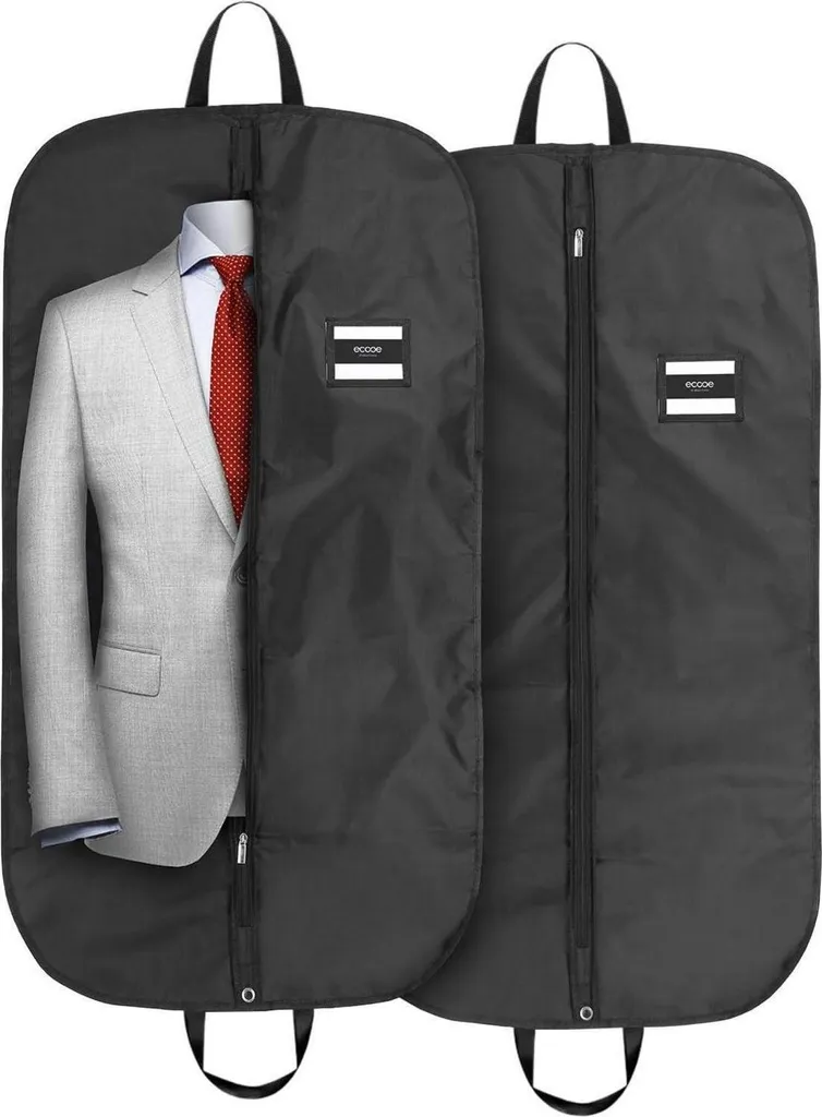 Housses pour Vêtements 110x60 cm Ecooe Noires - Lot de 2 de Protection