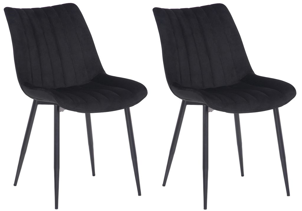 2er Set Stühle Rahden Samt schwarz Produktbild 