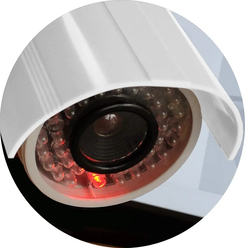 Caméra Factice Orientable Boîtier Étanche, LED Rouge, Fixation Murale - 3