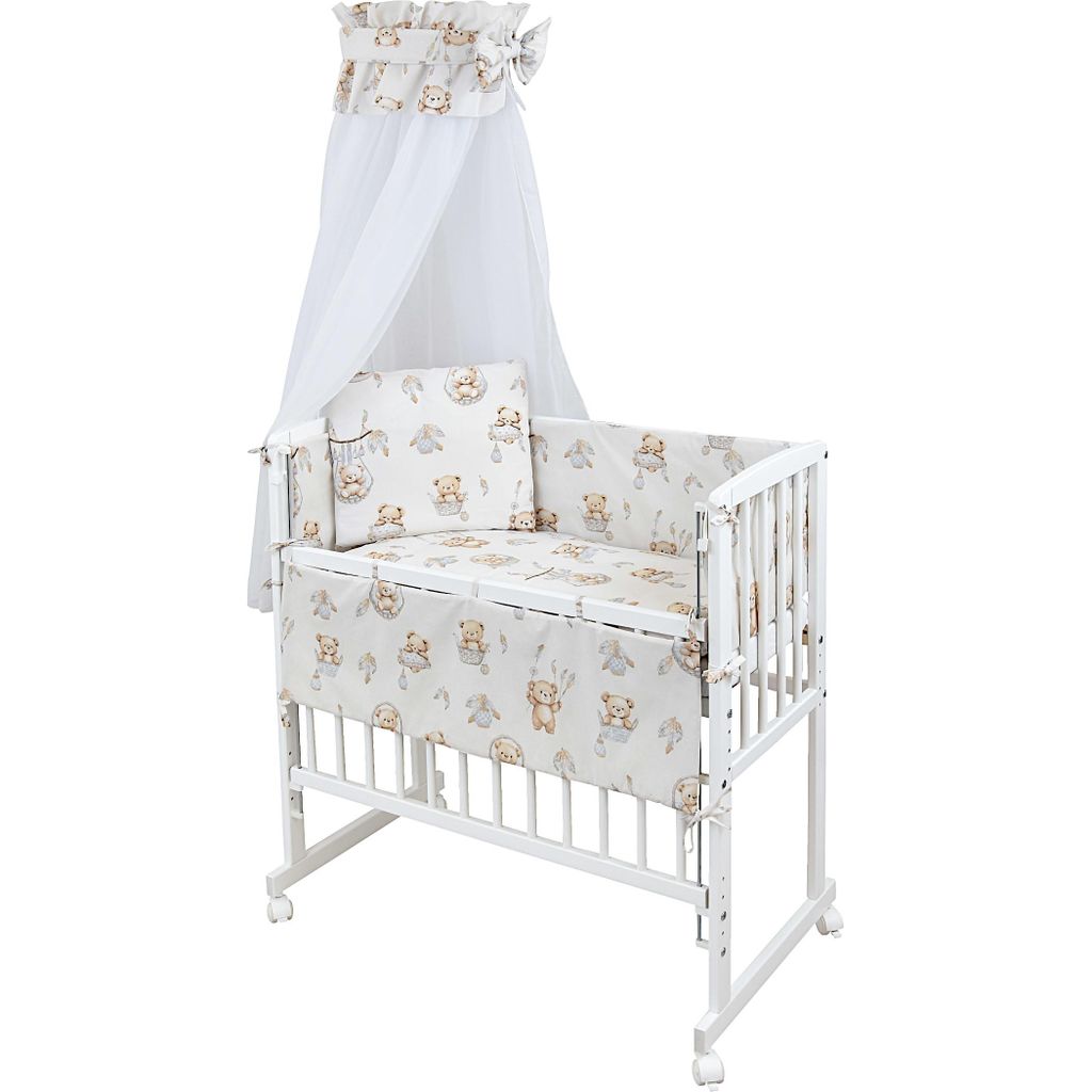 Beistellbett Babybett weiß 90x40 inkl. Matratze und Produktbild 