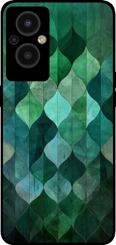 Smartphonica Telefon Fall geeignet für Oppo Reno8 Lite mit grünen Blättern drucken - TPU zurück Abdeckung Fall grünes Blatt-Design - Grün