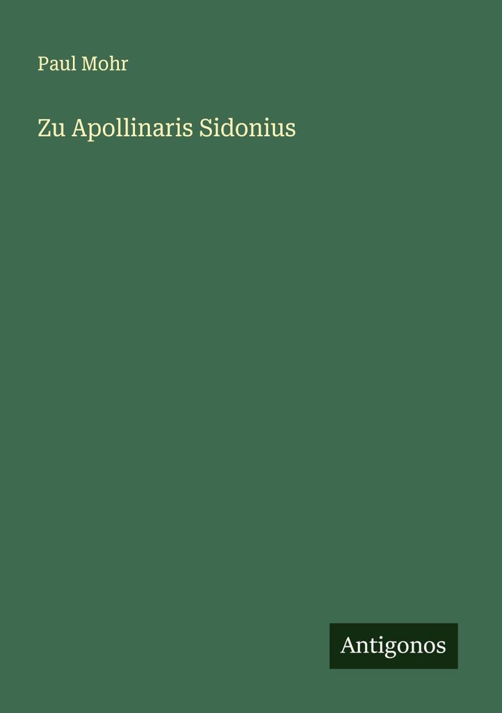 Zu Apollinaris Sidonius