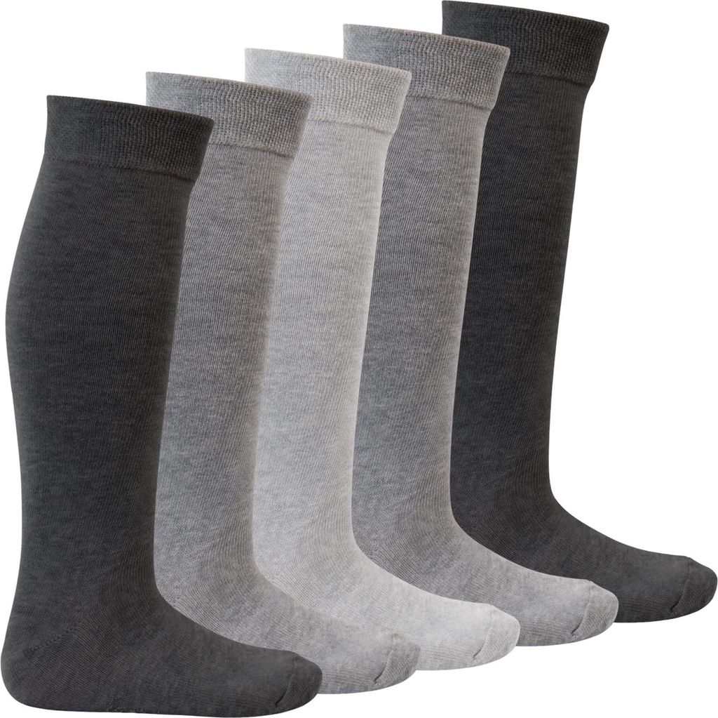 Footstar EVERYDAY! 5 Paar Kinder Kniestrümpfe - Classic Grey 31-34