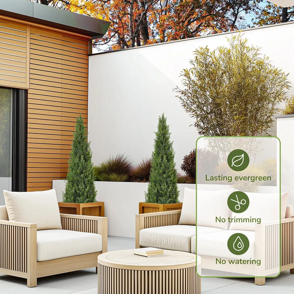 Set bestehend aus 2 Stück – Künstlicher Zypresse/Thuja (120