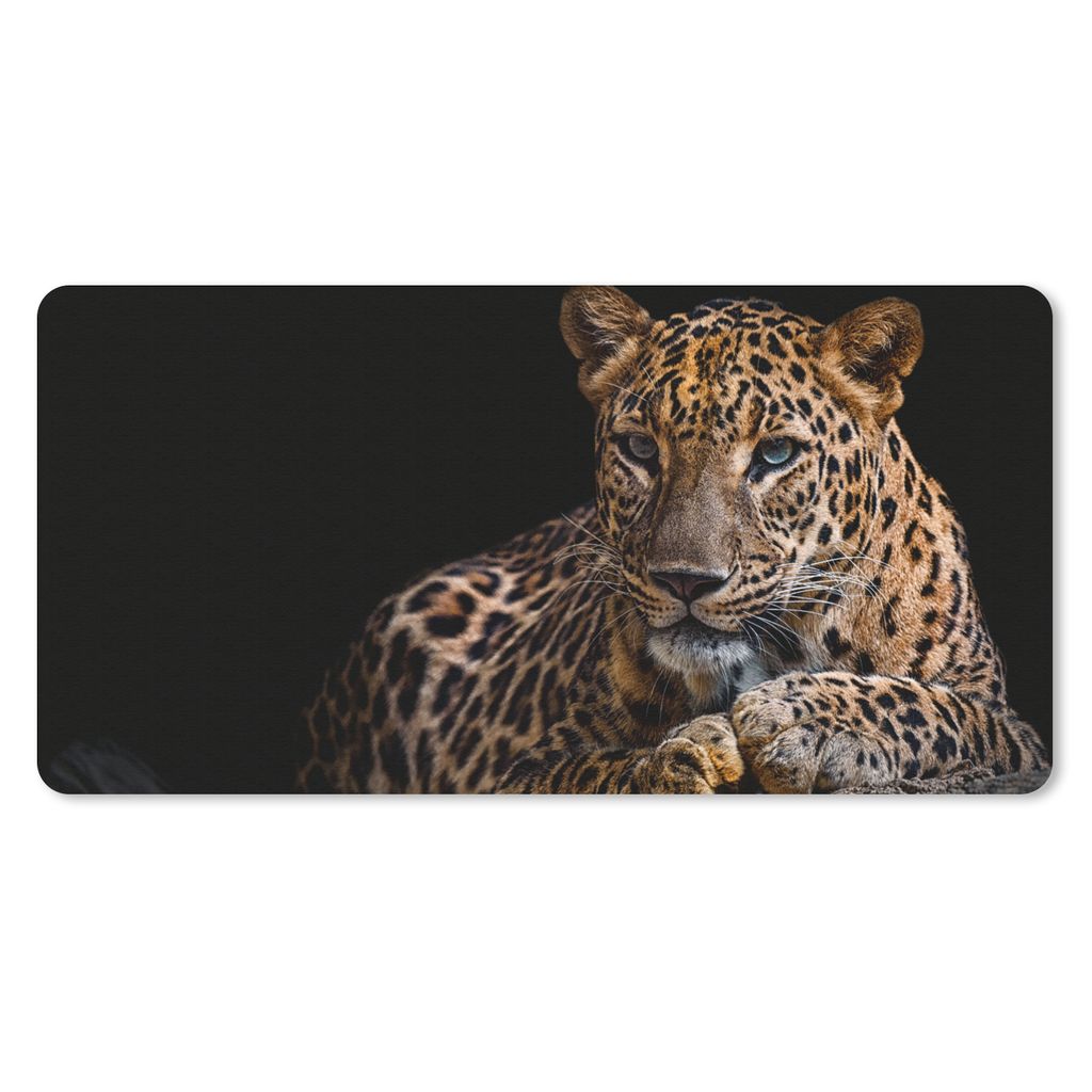 MuchoWow Mauspad Mousepad Wildtiere - Panther - Porträt - Schwarz - Tiere 60x30 cm - Mousepads - Maus Mat - Pad - Mausunterlage - Nachhaltig