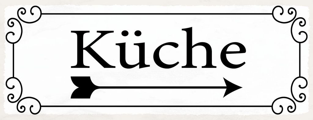 vianmo Holzschild 10x27 cm Küche Pfeil rechts