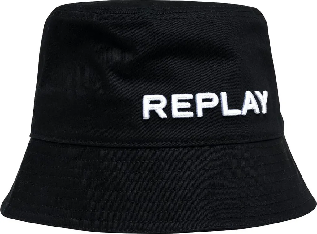 Cappello Pescatore Replay Nero Originale - Bucket Hat in Cotone Pesante