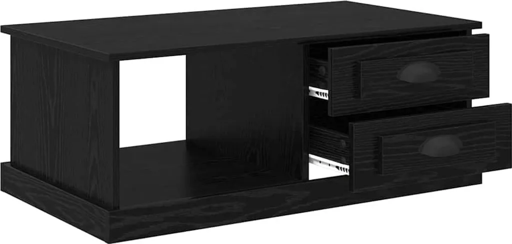 SYFAX Tavolino Rovere Nero 90x50 con Cassetto | Design Moderno Salotto - 5