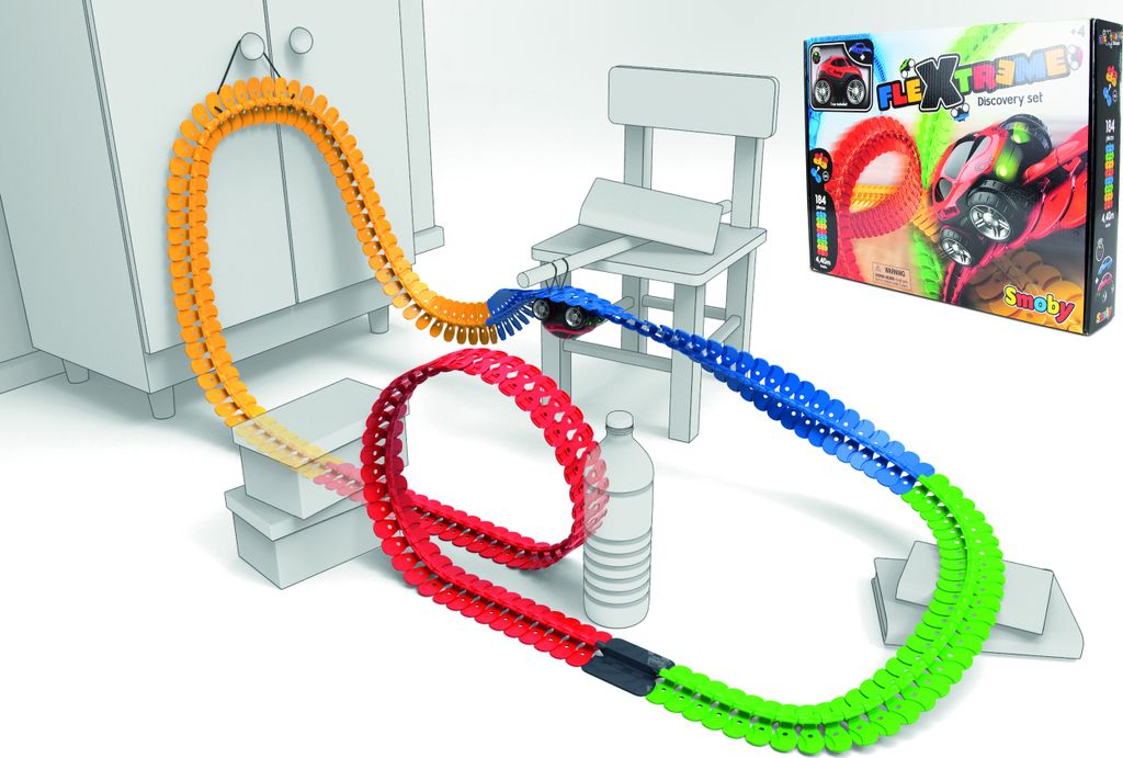 Smoby FleXtreme Starter-Set Autorennbahn - 184 bunte Produktbild 2