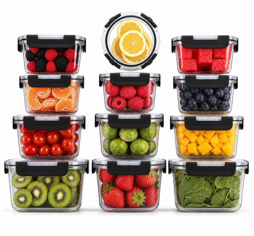 Szklane Pojemniki Na Żywność Pojemnik Lunchbox Do Mikrofali Zdjęcie produktu 