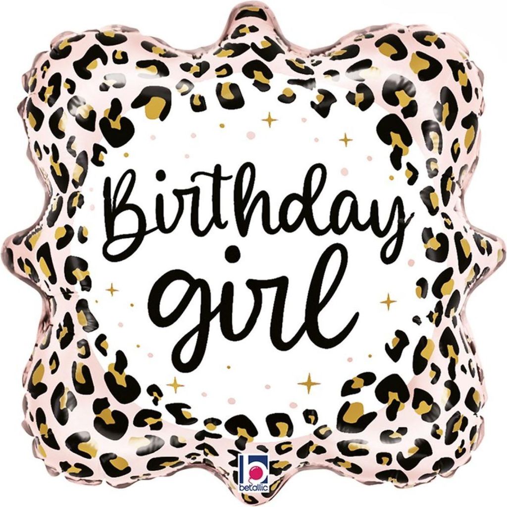 18"/Ø46cm Folienballon "Leopard Birthday Girl"