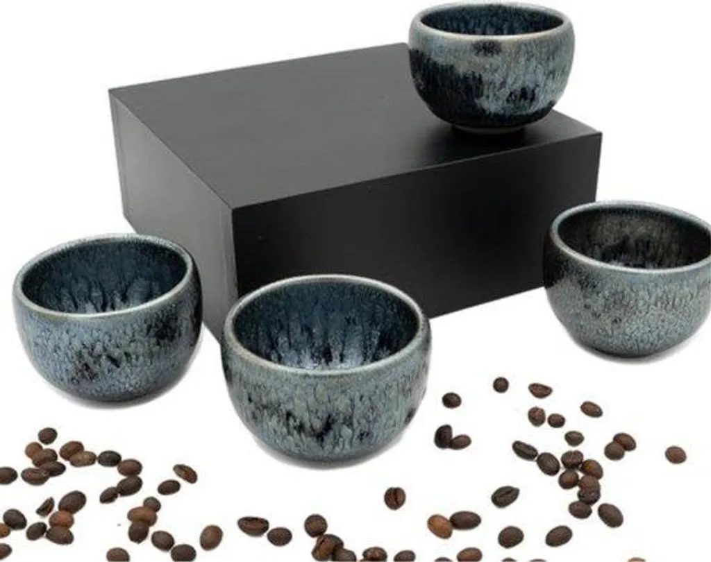 Service à expresso 4 pièces 120 ml en faïence haut de gamme sans anse