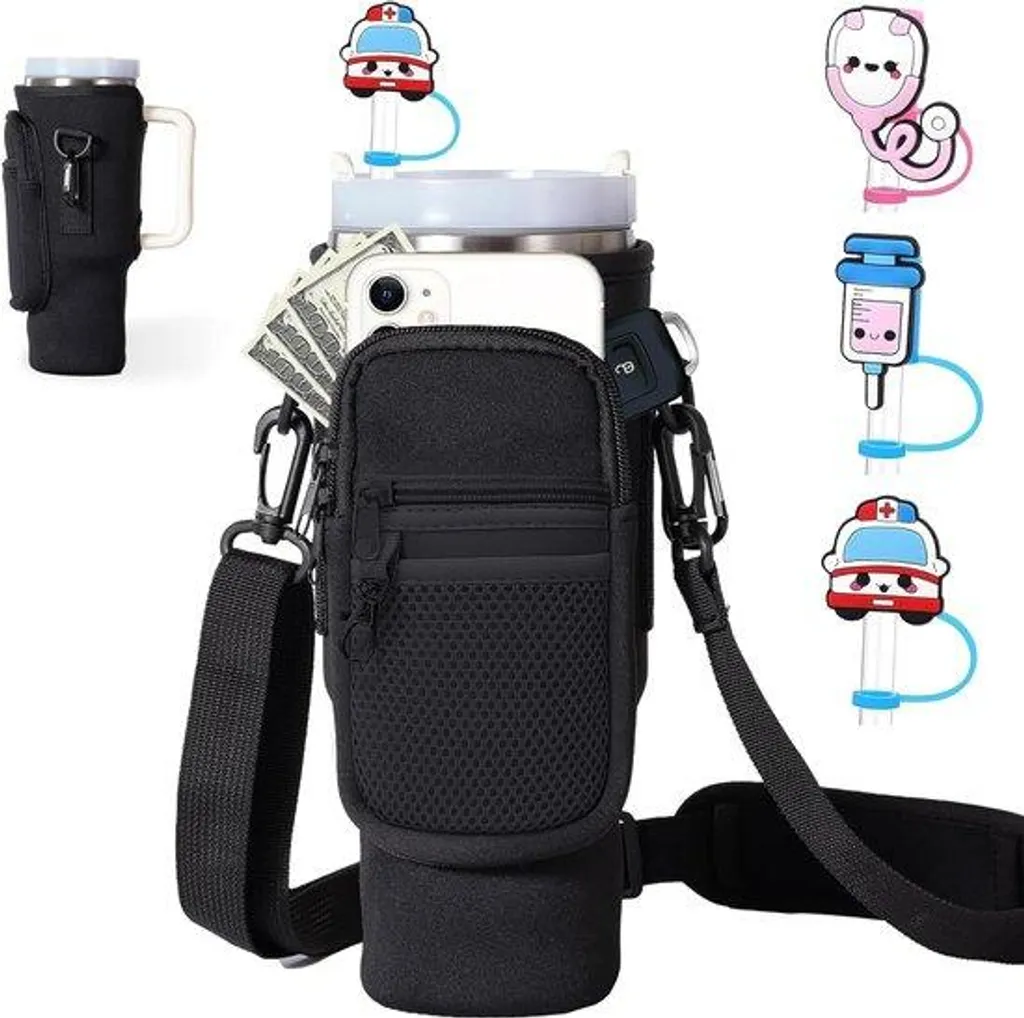 Sac porte-gourde étanche avec poche de rangement et sangle amovible