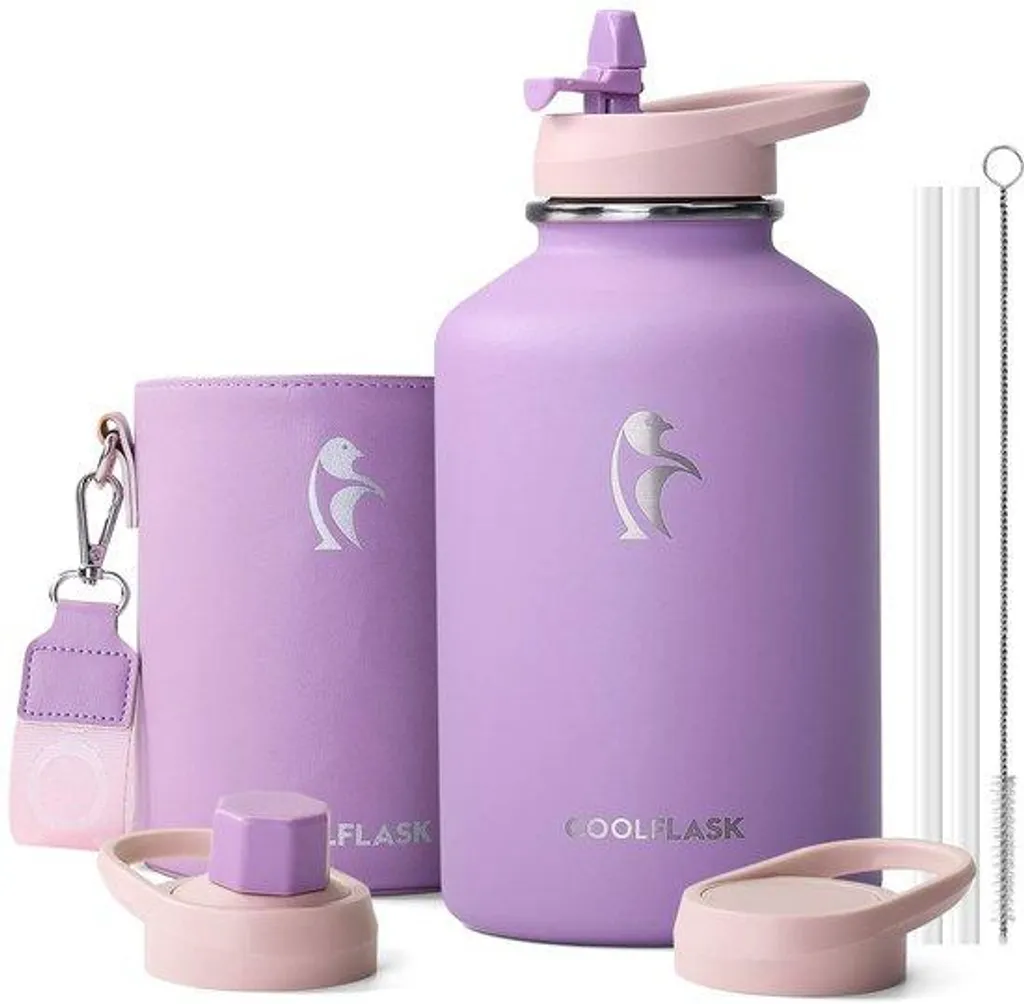 Gourde isotherme 2L en inox pour garder au frais 48h - Coloris Violet